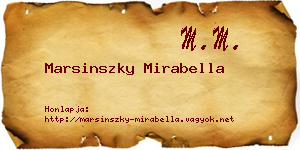 Marsinszky Mirabella névjegykártya